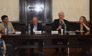 De izquierda a derecha, Sebastián Tedeschi, Hernán Petrelli, Guillermo Scheibler, Natalia Mortier.